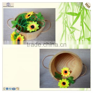 top quality decorating display handle wooden flower basin