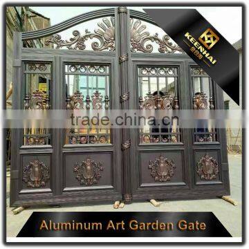 Modern Main Gate Designs Outdoor Powder Coated Cast Aluminum Garden Gate for Villa photo-2