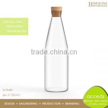 Latest Design Cork Stopper 310Ml Juice Glass Bottle photo-5