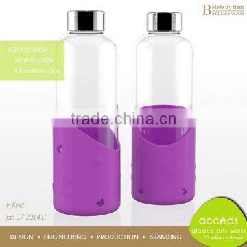 Heat Resistant Clear Glass Silicone Travel Tube and Bottle photo-6