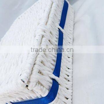 Stylish Paper Rope Weaving Basket With Lid for Cutlery Small Sundries Storage photo-5