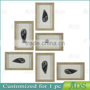 Plastic Shadow Box Frames With Color Natural Agate Stone Under Glass photo-6