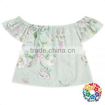 Beautiful Little Girls Ruffle Sleeve off the Shoulder Blouse photo-5