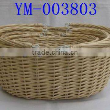 Large Oval Willow Baskets with Removable Handle