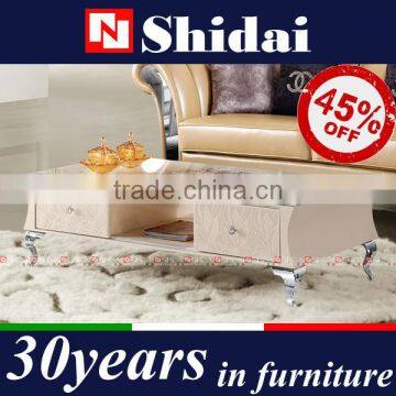 Elegant Glass Top Coffee Table With Drawers LV-TA803L photo-2