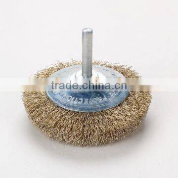 crimped wire bevel wheel brush with shank