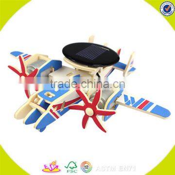 2017 wholesale 3d airplane building toy wooden puzzles for toddlers new design educational wooden puzzles for toddlers W03B071