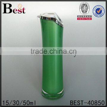 Unique Design Empty Acrylic Cream Lotion Bottle Green 15ml 30ml 50ml Double Wall Plastic Lotion Bottle Packaging photo-2