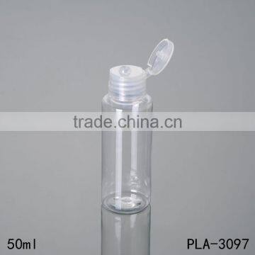 Best Sellers Hot Products 50ml Plastic Shampoo Bottle Flip Caps Clear Flat Shoulder Pet Shampoo Bottle Cosmetic Packaging