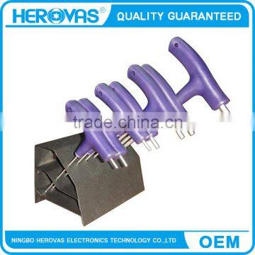 Hex key set satin chrome plated, T-handle custom hex key set