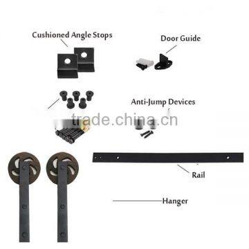 Antique Style Soft Close Sliding Barn Door Hardware Spoke Wheel Two Side Soft Close Track photo-2