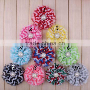 fraying chiffon flower clip for kids hair accessories