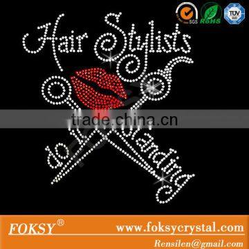 hair stylist do it standing heat transfer rhinestone motifs