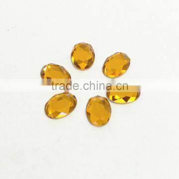 oval light topaz flat back loose beads crystal pendant for jewelry making