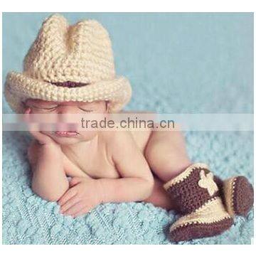 OEM Manufacturer Cute Baby Infant Newborn Handmade Crochet Beanie Hat Clothes Baby Photograph Props