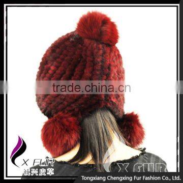 CX-C-72 Knitted Women Winter Hat,Russian Knitted Mink Fur Winter Hat photo-6