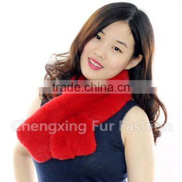 CX-S-56B Newest Products For 2016 Girls Pink Real Rex Rabbit Fur Scarf photo-3