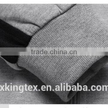 2018 Spring/Autumn Mens Fashion Hoodie Sleeve Contrast Two Pocket Cotton Gym Plain Long Sleeve Full Face Zip Hoodie Set photo-5