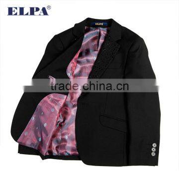 ELPA Fancy Flower Boy Black Designer 3 Piece Formal Suits for Boys