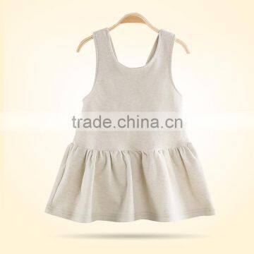Wholesale Baby Organic Cotton Dresses Baby Girls' Organic No Sleeve Bodysuit Dress photo-2