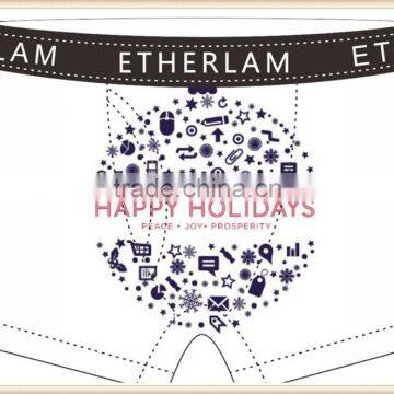 Merry Christmas Custom Boxer Men Underwear Your Brand Open Flap Boxer Shorts with Pocket Wide Elastic