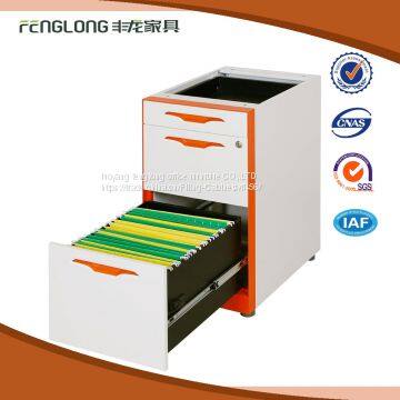 Steel filing cabinet mobile pedestal 3 drawer steel mobile A4 metal File Cabinet