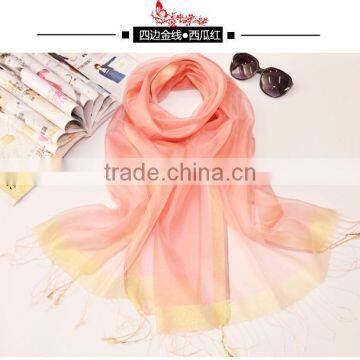 2017 Latest Fashion Organza Scarves Two Layer Silk Scarf Best Selling for Ladies Silk Scarf Hijab Caps photo-6