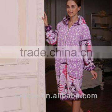 TWO WINGS women cheap nightwear cute women bathrobes sexy flannel pajamas