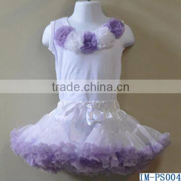 Persnickety Newborn Baby Girls White Cotton Tanks Top Tutu Skirt Sets for Dance Wear IM-PS004