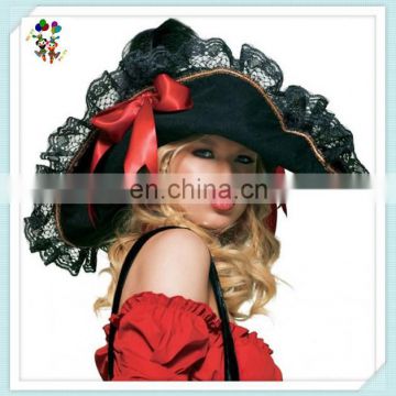 Halloween Party Costume Black Swashbuckler Ladies Pirate Hats HPC-0276