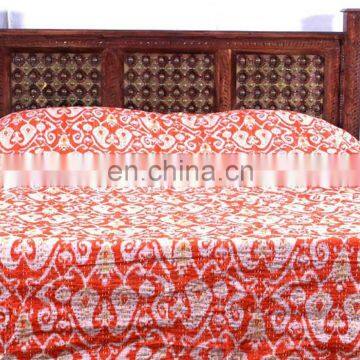 Ikat Kantha Quilt Ikat Cotton Bedspread photo-2