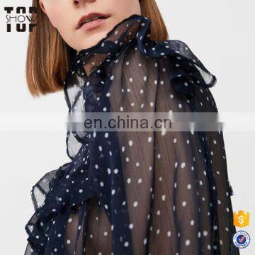 Womens Blouses 2017 Polka-dot Women Long Sleeve Blouse Tops Women photo-4