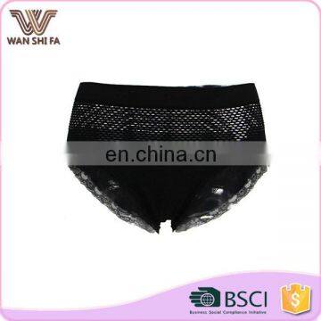 Grid breathable black high waist fashion design women amazing panty