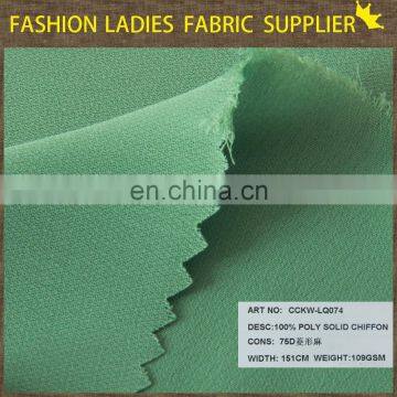 Chiffon Solid China Textile Dyed Polyester Chiffon Fabric Plant Green Chiffon Fabric photo-6