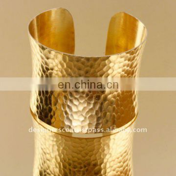 Hammered Concave Brass Cuff