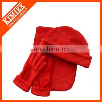 2016 Red fleece hat scarf and glove set