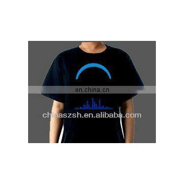 Cool customzied logo light up LED T-shirt control by sound