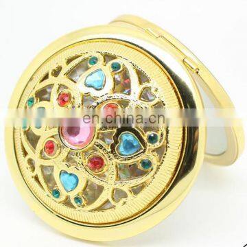 Flower Decoration Gold Metal Make-up Mirror photo-4