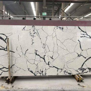 Artificial calacatta white quartz stone slab