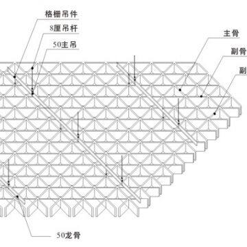 Aluminum Grille Ceiling Square Tube Aluminum Grille Ceiling