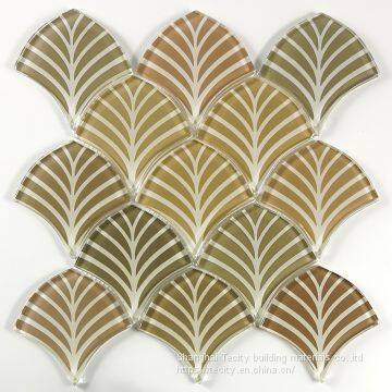 Crystal Mosaic Glass Inkjet Tile China Manufacturer Sector Shape photo-2