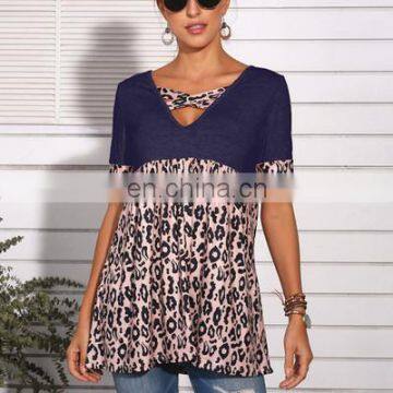 2020 New Spring and Summer Leopard Print Short-sleeved Dress European and American Women's T-shirt Explosion Direct Sales photo-4