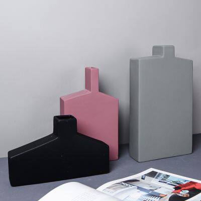 Luxurious Nordic Style Winebottle Small Ceramic Vase, Sample Room Hotel Decoration photo-5