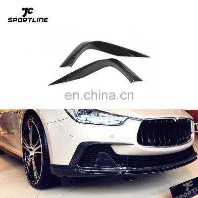 Car Carbon Fiber Front Canards for Maserati Ghibli S Q4 Sedan 4-Door 2014-2016