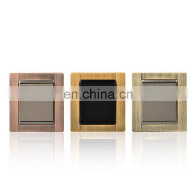 Type 86 UK/EU Standard 1 Gang 1/2 Way Wall Push Button Light Switch Zinc Alloy Panel Socket and Switches Electrical 10A photo-4