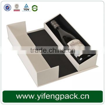 elegant customized cardboard wine box/ flip top paper wine box with magnetic catch/ popular paper wine bottle box supplier