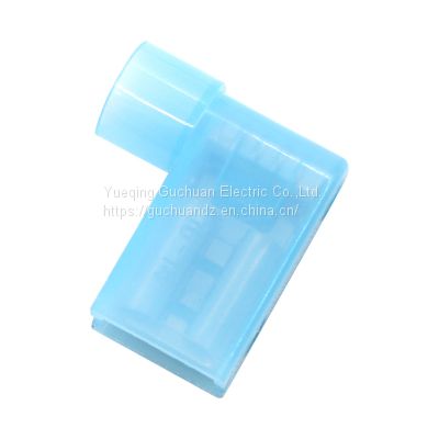 Flag-shaped 6.3 plug spring nylon flag-type female insulated connector straight-angled cold-pressed terminal FLDNY2-250