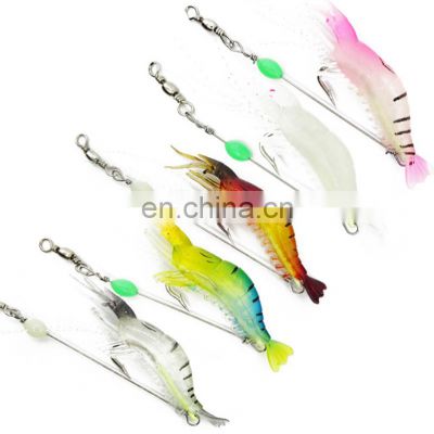 9.5cm/6g Soft Fishing Lure Shrimp Artificial Bait With Swivel 6 Colors Fishing Lures Baits