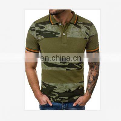 Mens Muti-color Order Custom Trend  Camouflage Color Fabric Short Sleeve With Polo T Shirt