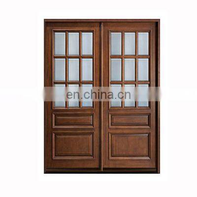 Modern Solid Mahogany Wood Front Door With Glass Best Paint for Wood Panel Partition Entry Doors photo-2